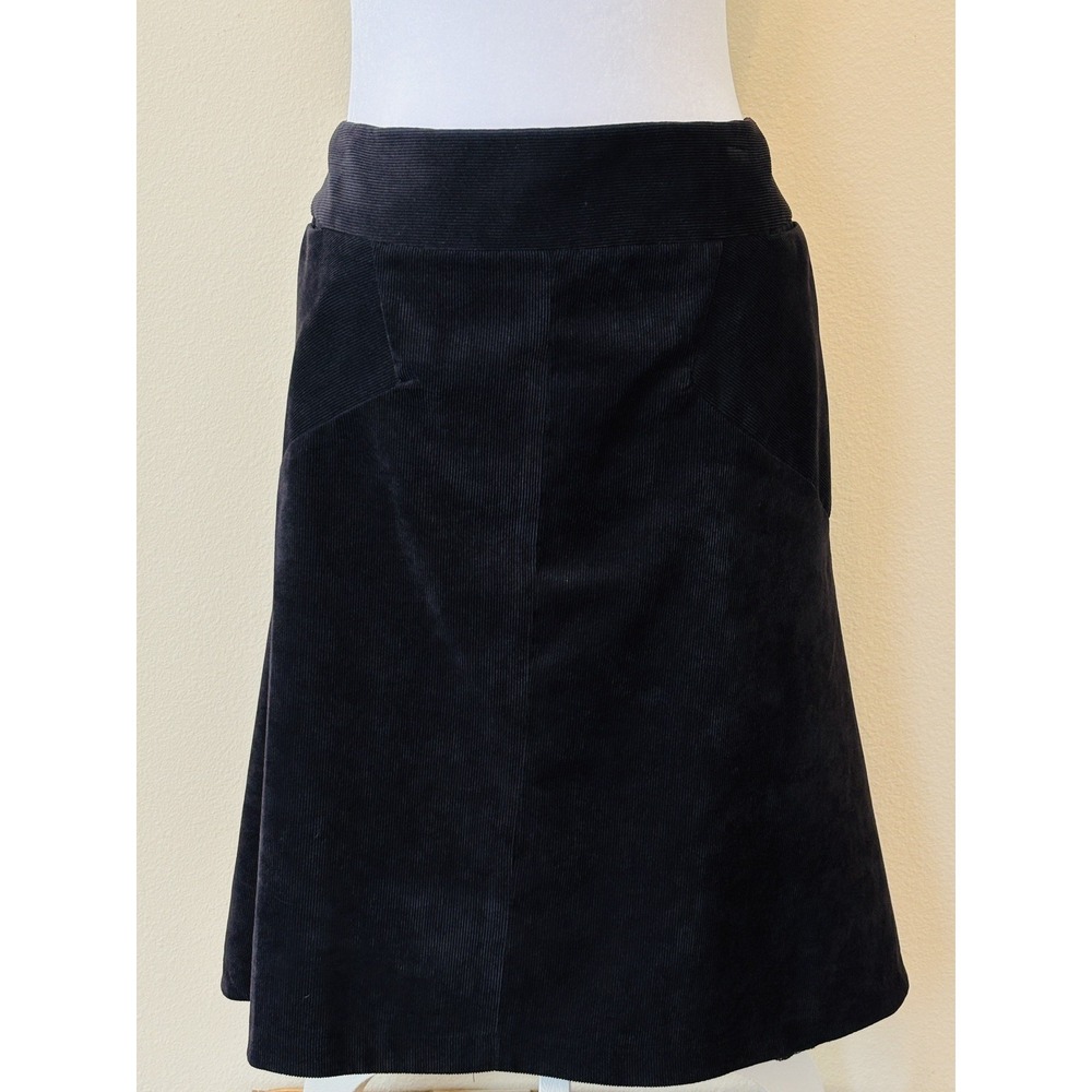 y2k chelsea and theodore black corduroy knee length skirt pleated womens size 12